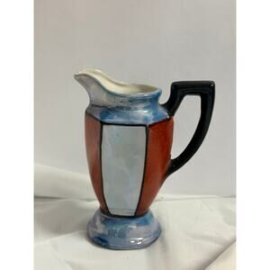 Vintage Japanese Lusterware Creamer Pitcher Art Deco Multicolor Ceramic